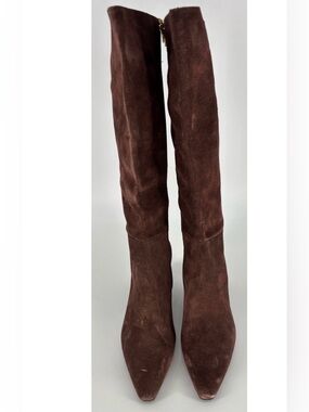 Dolce Vita “Gannon” Brown Suede Knee-High Heeled Boots, size 9